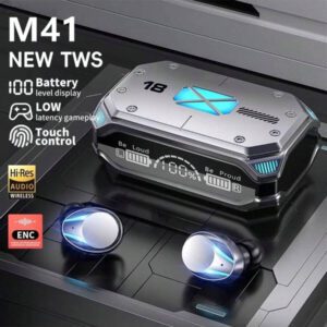 Écouteurs sans fil M41 TWS Bluetooth Écouteurs Contrôle tactile Réduction de bruit Écouteurs stéréo Imperméables avec microphone