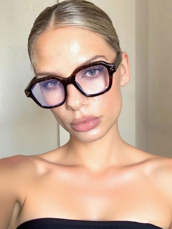 1 pièce Lunettes noires rétro style riz pour femmes. Lunettes de mode casual pour la lecture quotidienne, les déplacements professionnels, les tenues de plage, les accessoires vintage Y2K, les tenues casual chic et les cadeaux – Image 12