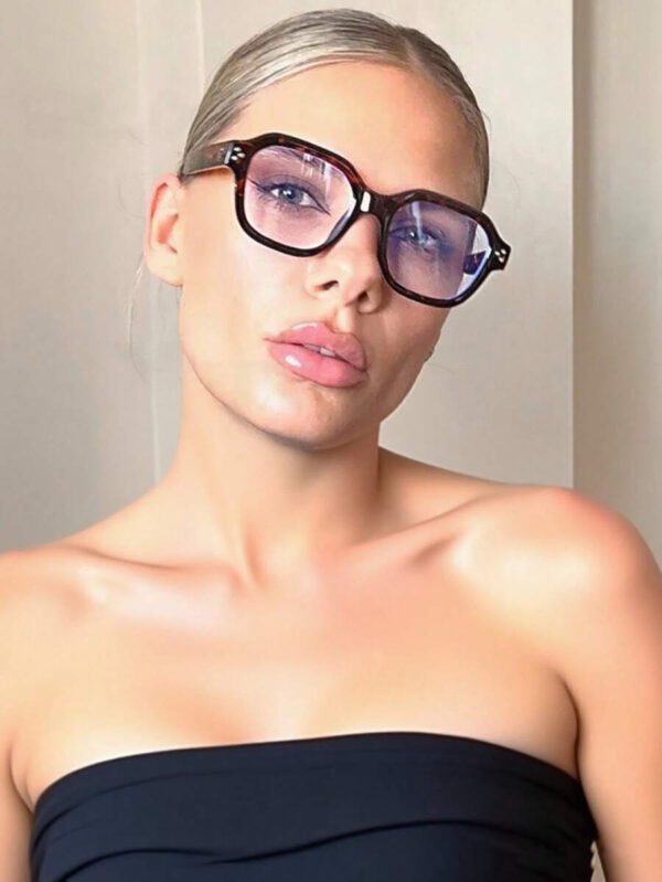 1 pièce Lunettes noires rétro style riz pour femmes. Lunettes de mode casual pour la lecture quotidienne, les déplacements professionnels, les tenues de plage, les accessoires vintage Y2K, les tenues casual chic et les cadeaux – Image 13
