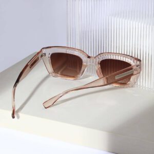 Lunettes de mode carrées de style bohème rétro, décontractées, accessoires de plage pour femmes, pour les vacances d'été à la plage, les sorties, les voyages. Décoration des branches, style décontracté, monture rectangulaire
