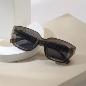 Lunettes de mode carrées de style bohème rétro, décontractées, accessoires de plage pour femmes, pour les vacances d'été à la plage, les sorties, les voyages. Décoration des branches, style décontracté, monture rectangulaire