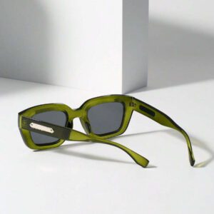 Lunettes de mode carrées de style bohème rétro, décontractées, accessoires de plage pour femmes, pour les vacances d'été à la plage, les sorties, les voyages. Décoration des branches, style décontracté, monture rectangulaire