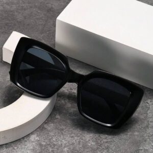 Lunettes de soleil unisexes à monture carrée surdimensionnée en plastique imprimé léopard, style bohème, lunettes de mode, décoration classique pour l'extérieur, les voyages, la plage, la conduite, avec protection UV. Une ombre élégante et pour les sorties en famille, les vacances, l'été, la plage, les voyages.