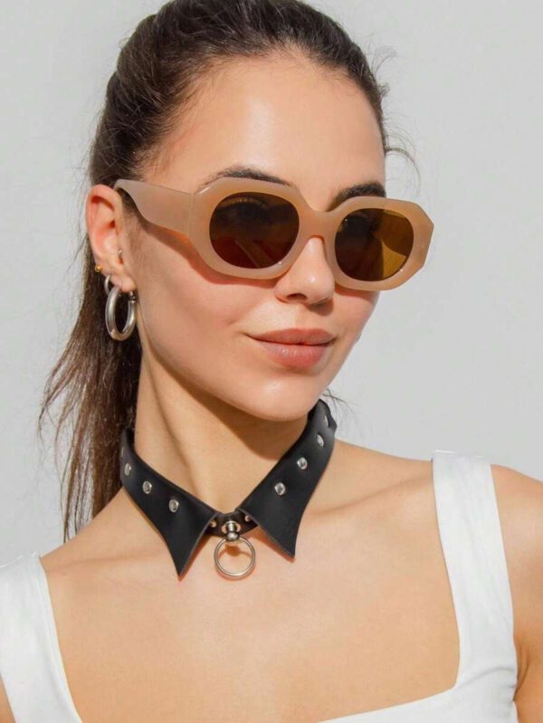 1 pièce vintage unisexes à gros cadre polygonal simples et décontractées, accessoires de mode pour femmes. Idéal pour les extérieurs, les voyages, les vacances à la plage. Basiques pour les tenues d'automne/hiver, casual business. Cadeaux pour l'été, les vacances à la plage, les sorties. – Image 6