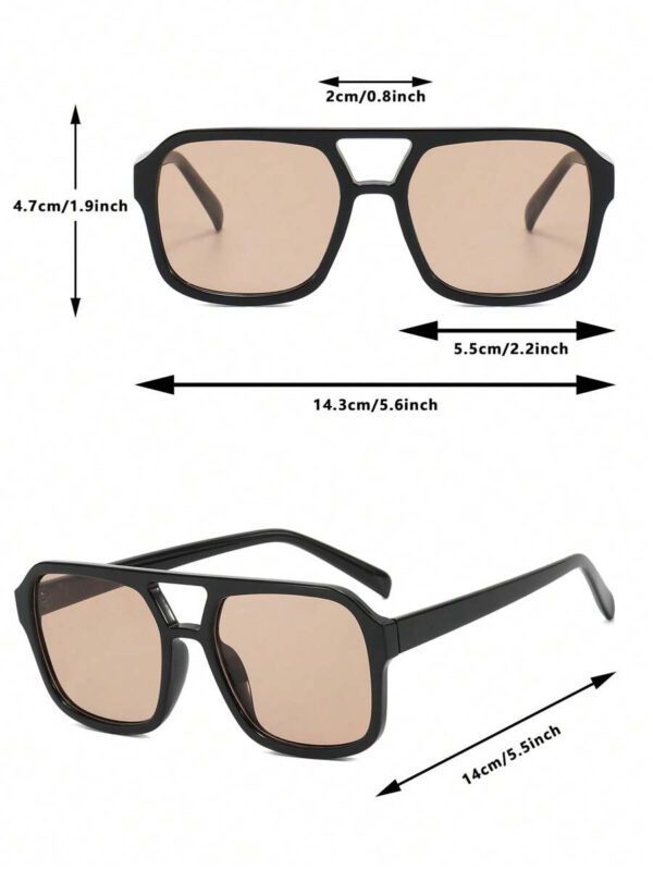 Lunettes de soleil mode avec cadre géométrique. Lunettes de soleil décontractées pour la plage. Accessoires de plage pour femmes. Lunettes de soleil de base convenant aux pulls, jeans, survêtements, sweats à capuche, vestes, robes et chemises manches longues. Élégant pour les sorties familiales, les voyages, les vacances d'été à la plage, les activités en extérieur. – Image 6