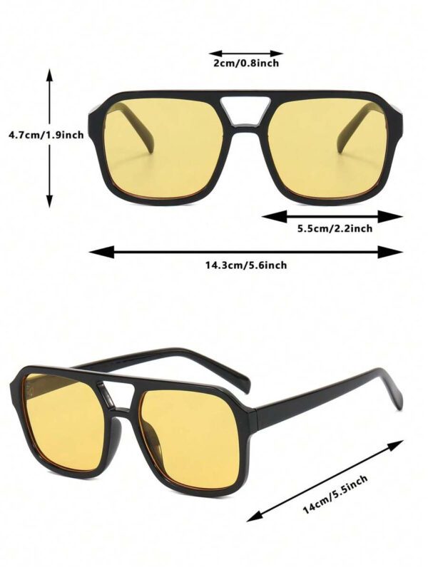 Lunettes de soleil mode avec cadre géométrique. Lunettes de soleil décontractées pour la plage. Accessoires de plage pour femmes. Lunettes de soleil de base convenant aux pulls, jeans, survêtements, sweats à capuche, vestes, robes et chemises manches longues. Élégant pour les sorties familiales, les voyages, les vacances d'été à la plage, les activités en extérieur. – Image 10