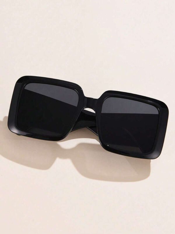 1 pièce Lunettes de mode en plastique carrées surdimensionnées au style rétro avec décoration métallique, convient pour l'extérieur, la rue, les fêtes, les vacances d'été à la plage, l'extérieur, les voyages – Image 5