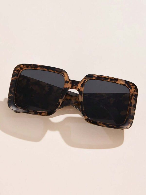 1 pièce Lunettes de mode en plastique carrées surdimensionnées au style rétro avec décoration métallique, convient pour l'extérieur, la rue, les fêtes, les vacances d'été à la plage, l'extérieur, les voyages – Image 7