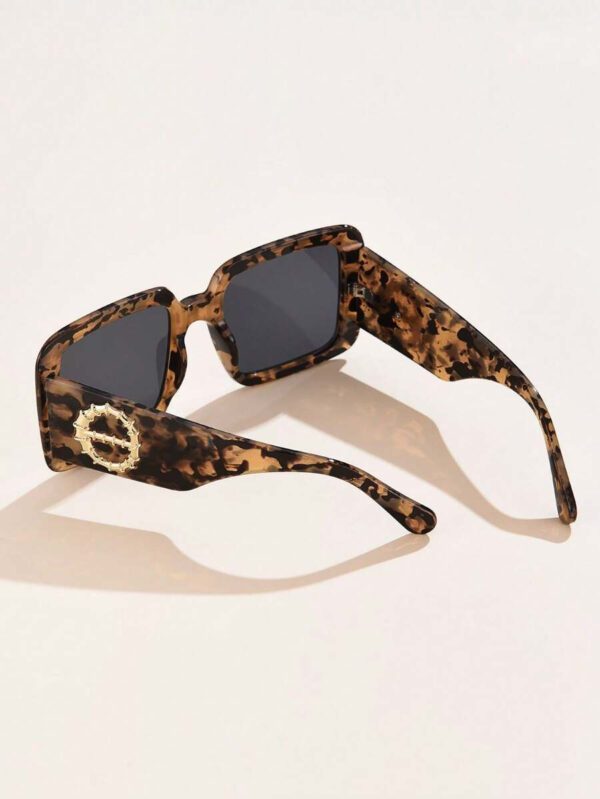 1 pièce Lunettes de mode en plastique carrées surdimensionnées au style rétro avec décoration métallique, convient pour l'extérieur, la rue, les fêtes, les vacances d'été à la plage, l'extérieur, les voyages – Image 9