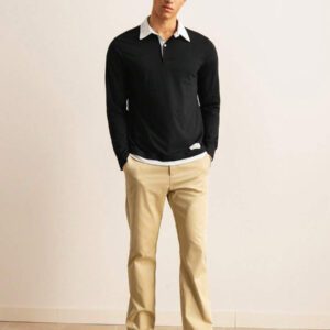 SWAVVY Homme Polo À Applique Lettre 2 en 1