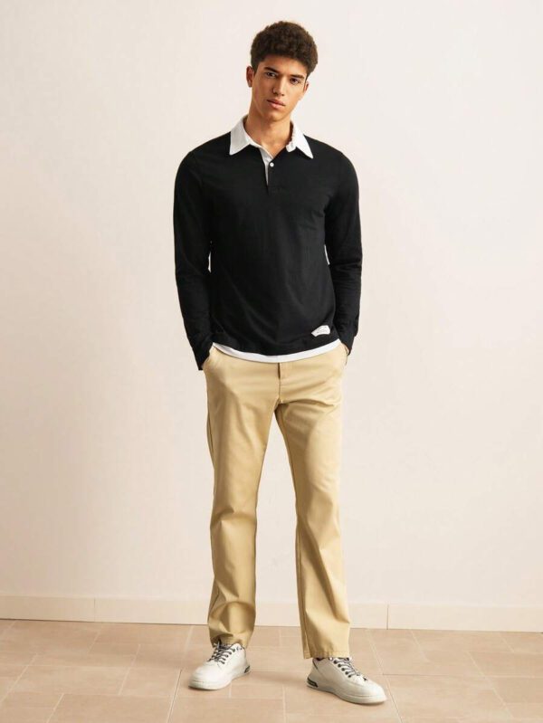 SWAVVY Homme Polo À Applique Lettre 2 en 1 – Image 4