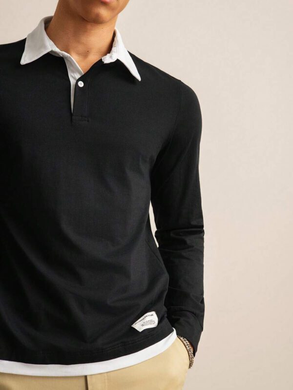 SWAVVY Homme Polo À Applique Lettre 2 en 1 – Image 5