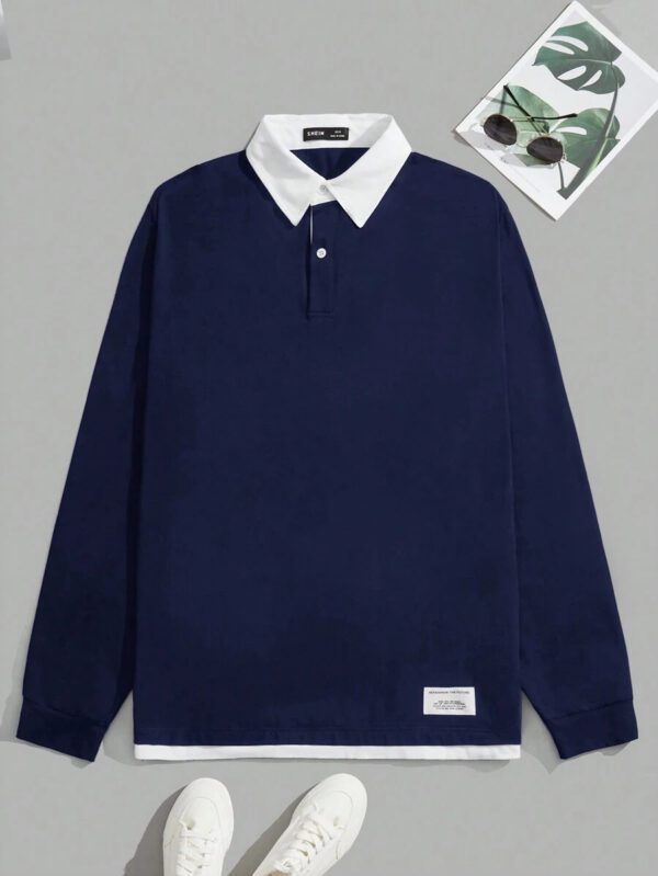SWAVVY Homme Polo À Applique Lettre 2 en 1 – Image 6