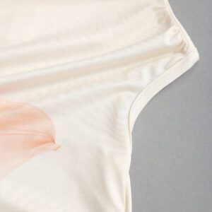 Sweetra Top décontracté pour femmes à épaule oblique plissé avec imprimé floral