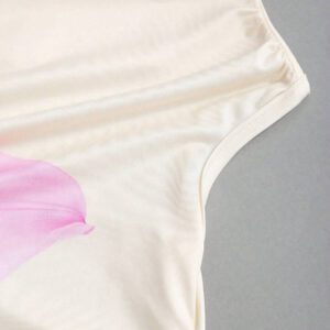 Sweetra Top décontracté pour femmes à épaule oblique plissé avec imprimé floral