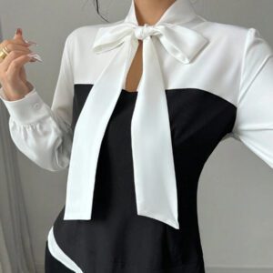 Elenzga Chemise à manches longues ajustée décontractée pour femmes, minimaliste et pour une utilisation quotidienne