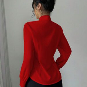 Elenzga Chemise à manches longues ajustée décontractée pour femmes, minimaliste et pour une utilisation quotidienne