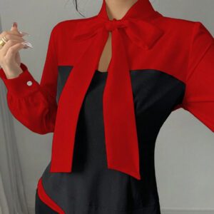 Elenzga Chemise à manches longues ajustée décontractée pour femmes, minimaliste et pour une utilisation quotidienne