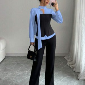 Elenzga Chemise à manches longues ajustée décontractée pour femmes, minimaliste et pour une utilisation quotidienne