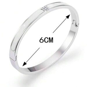 Bracelet ouvert en acier inoxydable plaqué 18 carats pour femme, bijoux de luxe imperméables et colorés en zircone cubique