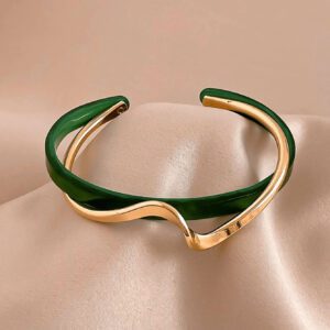 1 pièce Bracelet à vague de mode pour femmes, en acier inoxydable et résine, cadeau pour anniversaire, fête ou porter pendant les vacances
