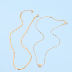 2 pièces En Acier Inoxydable Polissage En Forme D'étoile Pendentif Avec perforation Électrolytique Serpent Chaîne Dague Lame Chaîne Pour Pour Femme Port Quotidien Accessoire