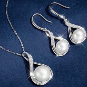 3pcs Set Minimalist Pearl Necklace And Earrings Set, Suitable For Women's Daily Wear, Festivals And Parties