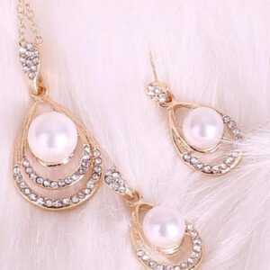 3pcs Set Minimalist Pearl Necklace And Earrings Set, Suitable For Women's Daily Wear, Festivals And Parties