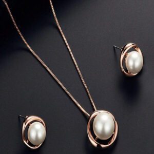 3pcs Set Minimalist Pearl Necklace And Earrings Set, Suitable For Women's Daily Wear, Festivals And Parties