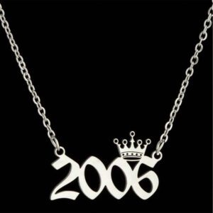 1 Pièce Collier D'année Numérotée En Acier Inoxydable, Commémorant Une Date Unique, Collier Pendentif En Forme De Couronne Pour Anniversaire, Cadeau D'anniversaire Pour Le Cou, Vintage, Élégant Et Minimaliste Collier De Chaîne De Clavicule Pendentif