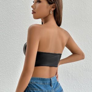 SHEIN PETITE Haut Court Pour Femme En Tube D'ourlet Asymétrique