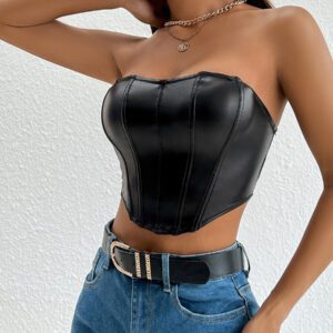 SHEIN PETITE Haut Court Pour Femme En Tube D'ourlet Asymétrique
