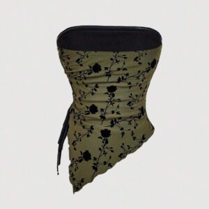 SHEIN MOD Top court bandeau bohème avec imprimé paisley, ourlet asymétrique, dos nu, pour sortir