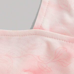SHEIN MOD Robe d'été rose à encolure en V, avec découpe, volants à l'ourlet, fente haute et imprimé tie-dye