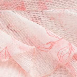 SHEIN MOD Robe d'été rose à encolure en V, avec découpe, volants à l'ourlet, fente haute et imprimé tie-dye