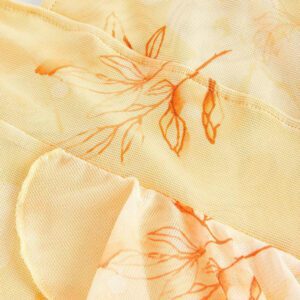 SHEIN MOD Robe d'été rose à encolure en V, avec découpe, volants à l'ourlet, fente haute et imprimé tie-dye