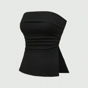 ROMWE Grunge Punk Top tube pour femmes avec design de fente et imprimé léopard au bas, Y2K