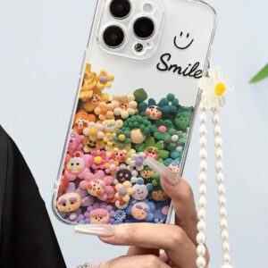 Apple Smile Flower Transparent Straight Edge Simple Perforated Anti-Drop Thickened Phone Case Printed Compatible With IPhone 15 XR /7/8 IPhone 15 Pro Max/12 Pro Max/13 Pro Max/14 Pro Max 13 14 11 12P 14 P11 P11 Soft Shell P12 Anti-Drop XS.XR /78P.78GES2, Phone Case Cover Waterproof Shockproof Scratch Resistant