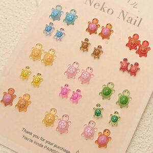 500pcs Mini Turtle Figurines, Mini Resin Glitter Sea Turtle Statues, Suitable For DIY Garden Ocean Animal Sculpture, Dollhouse, Aquarium Decor, Cartoon Colorful DIY Accessories, Turtle Nail Art, Small Gifts For Birthday Party, Wedding, Graduation