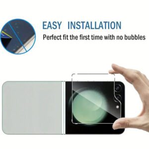 3 Pieces Three Pack Samsung Galaxy Z Flip 6 5 ZFlip6 ZFlip 5 Tempered Glass Film HD Full Coverage Screen Protector 9H Hardness Tempered Glass Film