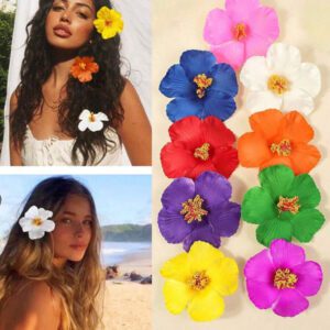 15pcs-Hawaiian Flower Hair Clips, Plum Flower Foam Hair Clips, Hawaiian Tropical Party Decorations, Beach Pool Vacation Wear, Hawaiian Party Supplies, Bridal Wedding. Women Artificial Flowers, Foam Flower Plumeria.