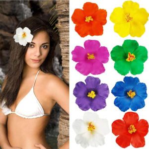 15pcs-Hawaiian Flower Hair Clips, Plum Flower Foam Hair Clips, Hawaiian Tropical Party Decorations, Beach Pool Vacation Wear, Hawaiian Party Supplies, Bridal Wedding. Women Artificial Flowers, Foam Flower Plumeria.