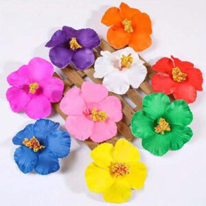 15pcs-Hawaiian Flower Hair Clips, Plum Flower Foam Hair Clips, Hawaiian Tropical Party Decorations, Beach Pool Vacation Wear, Hawaiian Party Supplies, Bridal Wedding. Women Artificial Flowers, Foam Flower Plumeria.