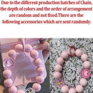 Y2K Stylish Heart Solid Color Folding Phone Case With 3D Cartoon Rabbit Flower Bead Chain Compatible With Samsung Galaxy Z Flip 7 6 5 4 3 Korean Cute Matte PC Hard Back Cover Waterproof Shockproof Anti-Fall Scratch Resistant