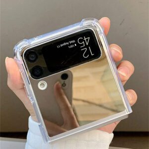 Luxury Make Up Mirror Case Compatible With Samsung Galaxy Z Flip6 Z Flip 5 4 3 Flip4 Flip3 Flip5 Z Flip 3 4 5 Shockproof Corner Hard Anti-Drop Cover Waterproof Scratch Resistant