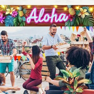 1pc-Colorful Aloha Beach Banner With A Tropical Hawaiian Theme For Summer - The Perfect Gift Flag For Indoor And Outdoor Party Decorations | Family Gatherings & Vibrant Outdoor Signage For Lively Background Hangings.
