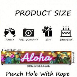 1pc-Colorful Aloha Beach Banner With A Tropical Hawaiian Theme For Summer - The Perfect Gift Flag For Indoor And Outdoor Party Decorations | Family Gatherings & Vibrant Outdoor Signage For Lively Background Hangings.