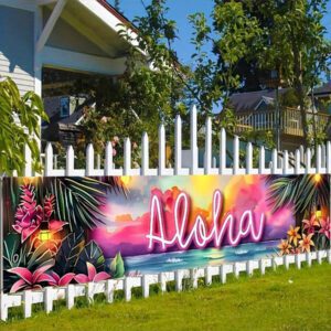 1pc-Colorful Aloha Beach Banner With A Tropical Hawaiian Theme For Summer - The Perfect Gift Flag For Indoor And Outdoor Party Decorations | Family Gatherings & Vibrant Outdoor Signage For Lively Background Hangings.