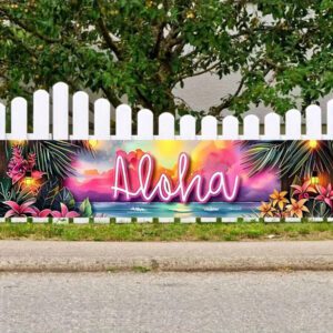 1pc-Colorful Aloha Beach Banner With A Tropical Hawaiian Theme For Summer - The Perfect Gift Flag For Indoor And Outdoor Party Decorations | Family Gatherings & Vibrant Outdoor Signage For Lively Background Hangings.