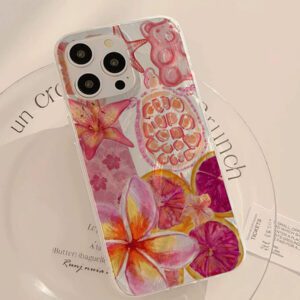 1pc Fruit Juice & Cherry Pattern Waterproof Anti-Fingerprint Anti-Scratch Transparent IMD Soft Bright Smooth Phone Case, Compatible With Apple Models Shockproof Anti-Fall